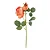 Flores Decorativas Permanentes - Rosa com Folhas 41cm Laranja/Verde - 6 Hastes - Imagem 1