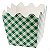 Cachepot de Papel Dobrável Xadrez Junina 9x9cm Verde - 8 Un - Imagem 1
