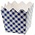 Cachepot de Papel Dobrável Xadrez Junina 9x9cm Azul - 8 Un - Imagem 1