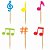 Palito Decorativo Notas Musicais Color P - 6 Un - Imagem 1
