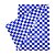 Toalha Plástica Perolada 78x78cm Xadrez Azul Royal - 10 Un - Imagem 1