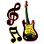 Kit Cartonado Guitarra e Notas Musicais - 06 Un - BRILHA NA LUZ NEGRA - Imagem 1