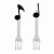 Garfo para Sobremesa com Aplique Notas Musicais - 06 Un - Imagem 1