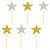 Enfeite para Doces no Palito Estrelas Prata e Dourado - 06 Un - Imagem 1