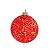 Iluminação de Natal - Bola com Vidro Led 2 Pilha AA Vermelho 12cm - Imagem 1