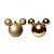 Natal Disney - Bola Lisa e Glitter Ouro 10cm - 2 Un - Imagem 1