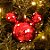 Natal Disney - Bola Listras e Poá Vermelho e Branco 8cm - 4 Un - Imagem 2