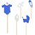 Enfeite Decorativo no Palito Chá de Bebê Azul M - 05 Un - Imagem 1