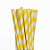 Canudo de Papel Listrado Amarelo - 20 unidades - Imagem 2