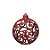Bola com Arabesco Vazada Vermelho 8 cm - 6 Un - Imagem 1