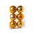 Bola de Natal Perolada e Craquelada Ouro 8cm (Bolas) - 6 Peças - Imagem 1