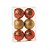 Bola de Natal com Losango Brilhante Vermelho e Ouro 10cm (Bolas) - 6 Peças - Imagem 1