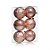 Bola de Natal Brilho e Texturizada Rosê Gold 8cm - 6 Un - Imagem 1