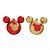 Natal Disney - Bola Silhueta Mickey Glitter Vermelho e Ouro 8cm - 4 Un - Imagem 1