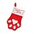 Natal Pet - Bota Pata de Cachorro Vermelho e Branco - 1 Un - Imagem 1
