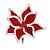 Flor Decorativa em Veludo Vermelho 15 cm - Imagem 1