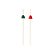 Picks de Madeira Mini Pinheiros Vermelho e Verde - 20 Peças - Imagem 1