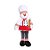 Boneco Neve Cozinheiro Perna Comprida Vermelho e Cinza e Branco - Imagem 1