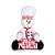 Boneco de Neve Cozinheiro Sentado com Placa Vermelho e Branco - Imagem 1