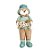 Boneco de Neve Perna Comprida Sentado Azul Pastel e Ouro M - Imagem 1