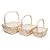 Cesta 3 Tamanhos Quadrado Madeira Vime Creme e Ouro P / M / G - 3 Un - Imagem 1