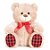 Urso de Pelúcia Xadrez Bege e Vermelho e Preto 25cm - Imagem 1