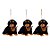 Enfeite para Pendurar - Cach Rottweiler Sentado Preto e Marrom - 3 Un - Imagem 2