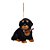 Enfeite para Pendurar - Cach Rottweiler Sentado Preto e Marrom - 3 Un - Imagem 1