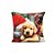 Almofada Noel com Cachorro Colorido 45X45 - Imagem 1