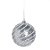 Bola de Natal Listra Prata 8cm - 6 Un - Imagem 1