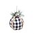 Bola de Natal Bola de Natal Xadrez Branco e Preto e Cru 10cm - 1 Un - Imagem 1