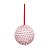 Bola de Natal Listras Branco e Vermelho 8cm - 1 Un - Imagem 1