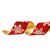 Fita de Natal Dupla Face Floco de Neve Vermelho e Ouro 10cmx450cm - 1 Rolo - Imagem 1