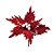 Poinsettia Borda Glitter Vermelho e Branco (Flores Cabo Curto) - Imagem 1