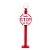 Placa com Led Santa Stop Here Vermelho e Branco - Imagem 1