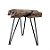 Banqueta em Madeira com Metal Decorativa Natural - Imagem 1