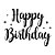 Lettering Transfer para Balão Happy Birthd Topo Bolo Preto Pp - Imagem 1