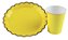 Prato Papel Amarelo com Borda Dourada - 10 Un - Imagem 3