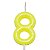 Vela Amarelo Neon Número 8 - Imagem 1