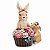 Coelho Decorativo Resina com Cesta e Filhote com Led 28x20x20cm - 1 Un - Imagem 1