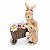 Coelho Decorativo Resina com Carrinho e Filhote com Led 28x14x23cm - 1 Un - Imagem 1