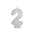 Vela Prateada Glitter 2 - Silver Plastic - 1 Un - Imagem 1