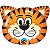 Balão Qualatex 14" - Shape Solto - Tigre Sorridente - 1 Un - Imagem 1