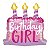 Balão Qualatex 14" - Shape Solto - Birthday Girl-Bolo E Velas - 1 Un - Imagem 1