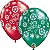Balão Qualatex 11" - Redondo Esmer E Rubi - Merry Christmas!-Flocos - 50 Un - Imagem 1