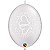 Balão Qualatex 12" - Q-Link Branco Perolado - Corações Entrelaçados - 50 Un - Imagem 1
