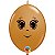 Balão Qualatex 12" - Q-Link Marrom Mocha - Cara Feminina - 50 Un - Imagem 1