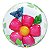 Balão Qualatex 24" - Bubble Duplo - Flor E Folhas - 1 Un - Imagem 1