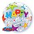 Balão Qualatex 22" - Bubble Simples - Birthday-Estrelas Brilhantes - 1 Un - Imagem 1