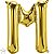 Balão Qualatex 34" - Letra - M Ouro - 1 Un - Imagem 1